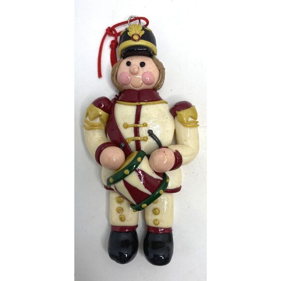 Vintage Salt & Bread Dough Christmas Ornament Holiday Lot of 7 Santa Angel Soldi - Picture 9 of 12